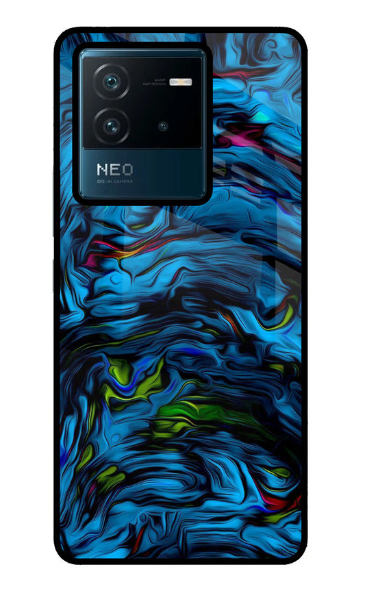 Dark Blue Abstract IQOO Neo 6 5G Glass Case