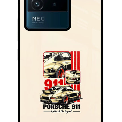 Classic Porsche 911 IQOO Neo 6 5G Glass Case Back Cover by Casekaro