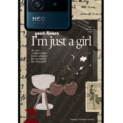 I am just a girl IQOO Neo 6 5G Glass Case