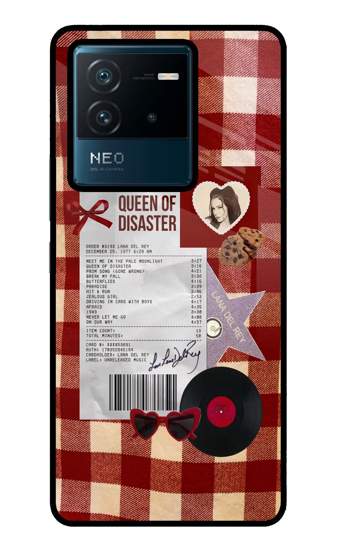 Queen of Disaster IQOO Neo 6 5G Glass Case Back Cover by Casekaro