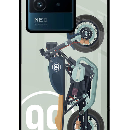 Classic Cafe Racer 99 IQOO Neo 6 5G Glass Case Back Cover by Casekaro