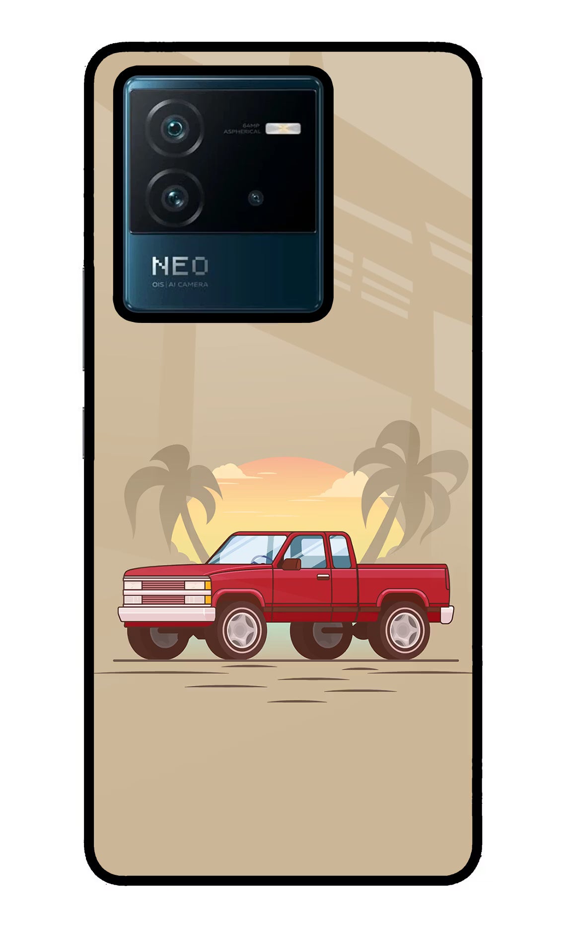 Desert Classic Drive IQOO Neo 6 5G Glass Case Back Cover by Casekaro