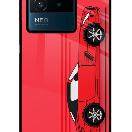 Red Velocity IQOO Neo 6 5G Glass Case Back Cover by Casekaro