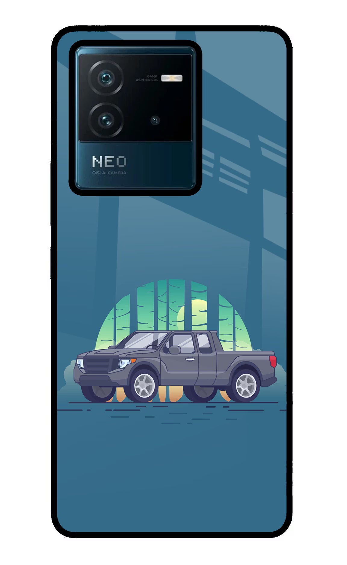 Retro Garage Vibe IQOO Neo 6 5G Glass Case Back Cover by Casekaro