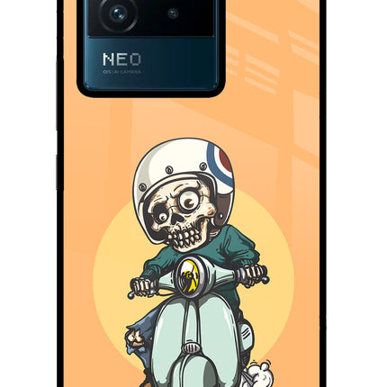 Undead Biker IQOO Neo 6 5G Glass Case Back Cover by Casekaro