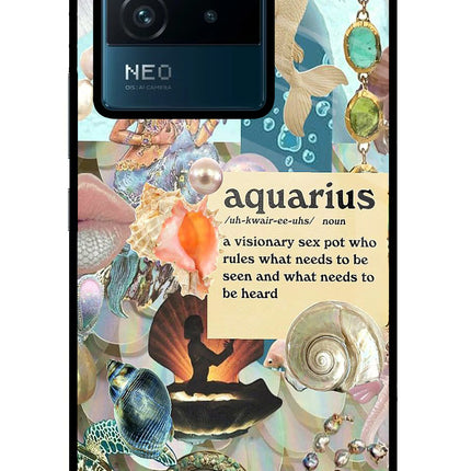 Aquarius Zodiac IQOO Neo 6 5G Glass Case Back Cover by Casekaro