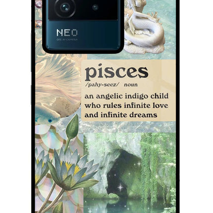 Pisces Zodiac IQOO Neo 6 5G Glass Case Back Cover by Casekaro