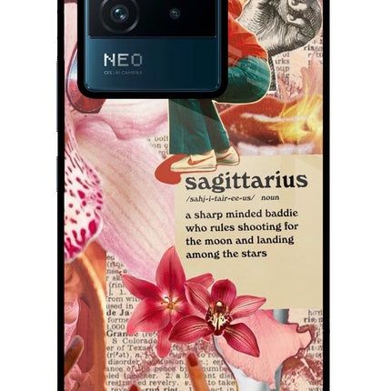 Sagittarius Zodiac IQOO Neo 6 5G Glass Case Back Cover by Casekaro