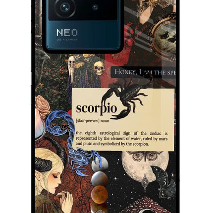 Scorpio Zodiac IQOO Neo 6 5G Glass Case Back Cover by Casekaro