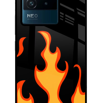 Fired Up – Black IQOO Neo 6 5G Glass Case Back Cover by Casekaro