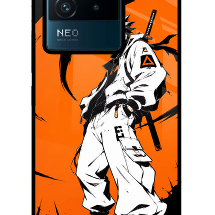 Street Samurai  IQOO Neo 6 5G Glass Case Back Cover by Casekaro