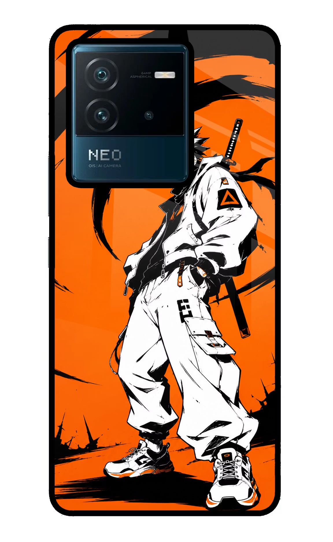 Street Samurai  IQOO Neo 6 5G Glass Case Back Cover by Casekaro