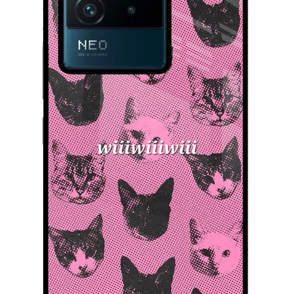 Pink Cats IQOO Neo 6 5G Glass Case