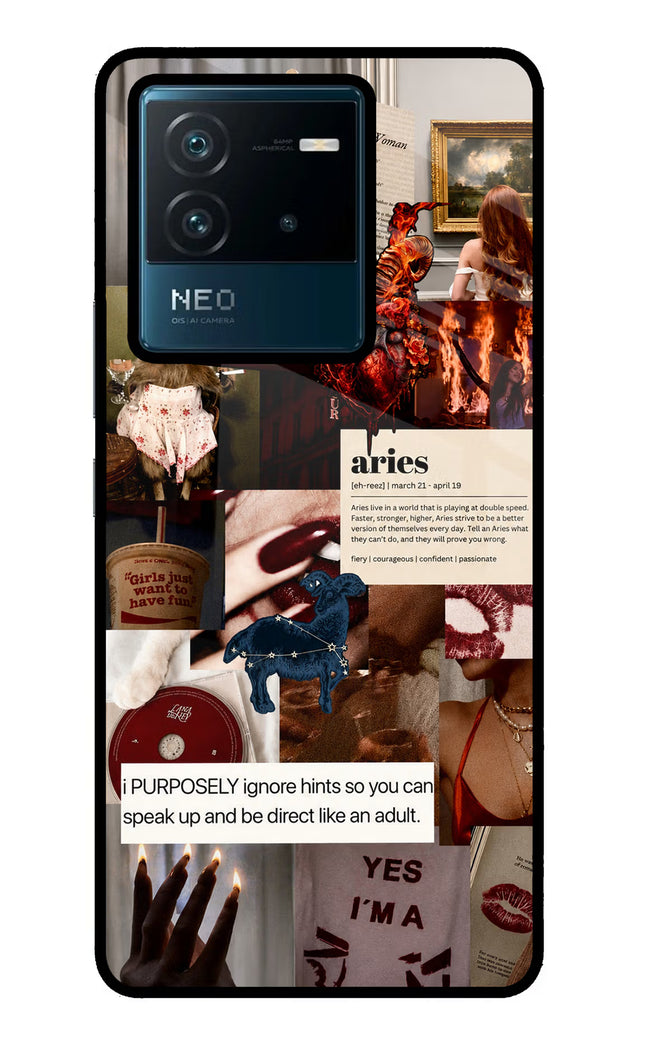 Zodiac Aries IQOO Neo 6 5G Glass Case