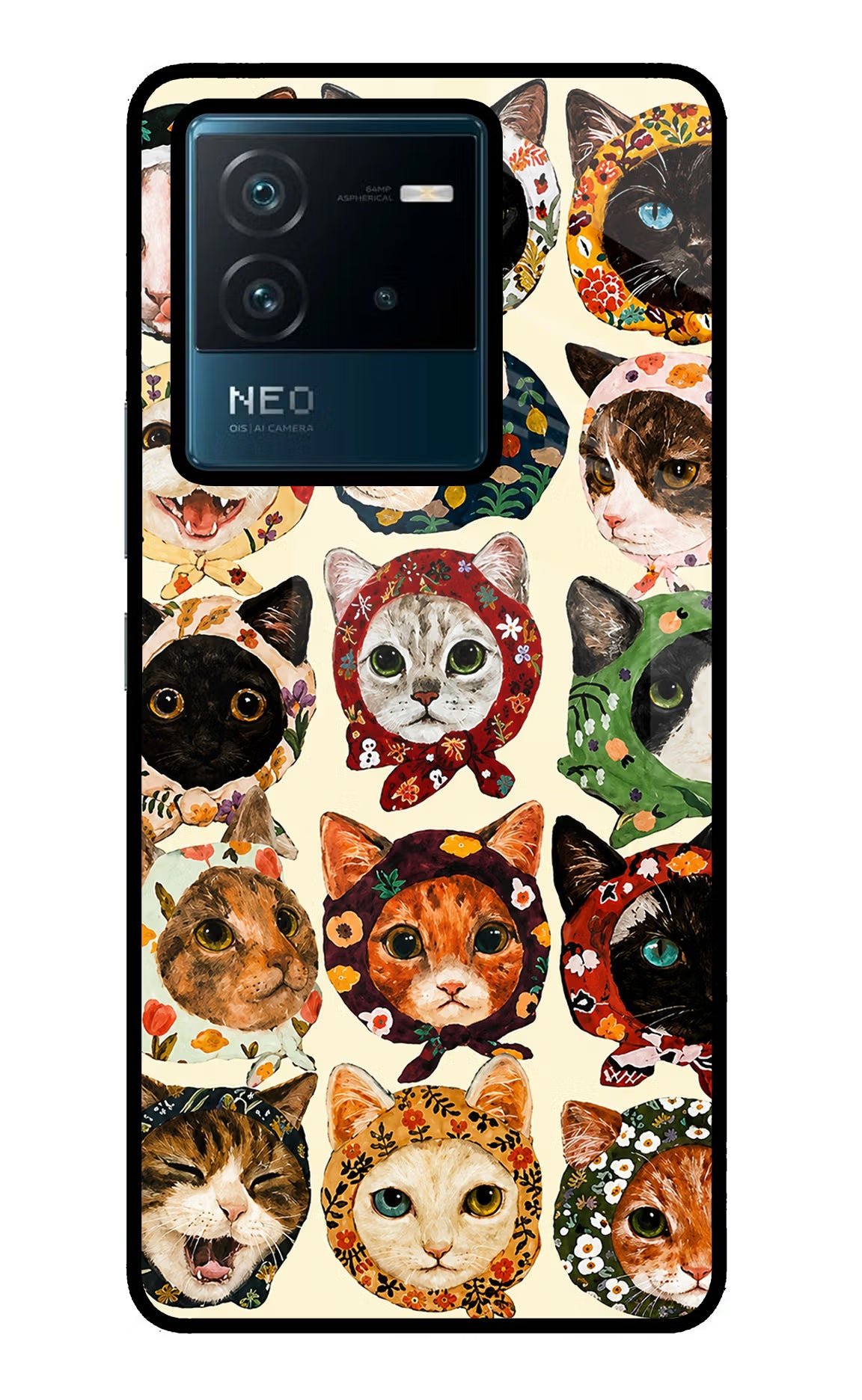 Cool Cat IQOO Neo 6 5G Glass Case