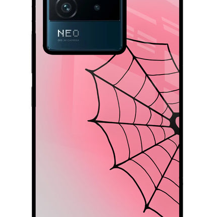 Pink Web IQOO Neo 6 5G Glass Case