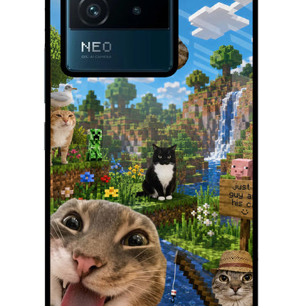 Minecraft Cat Chaos IQOO Neo 6 5G Glass Case