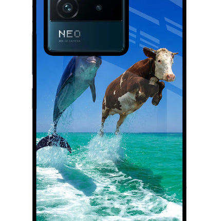 Dolphin vs Cow IQOO Neo 6 5G Glass Case