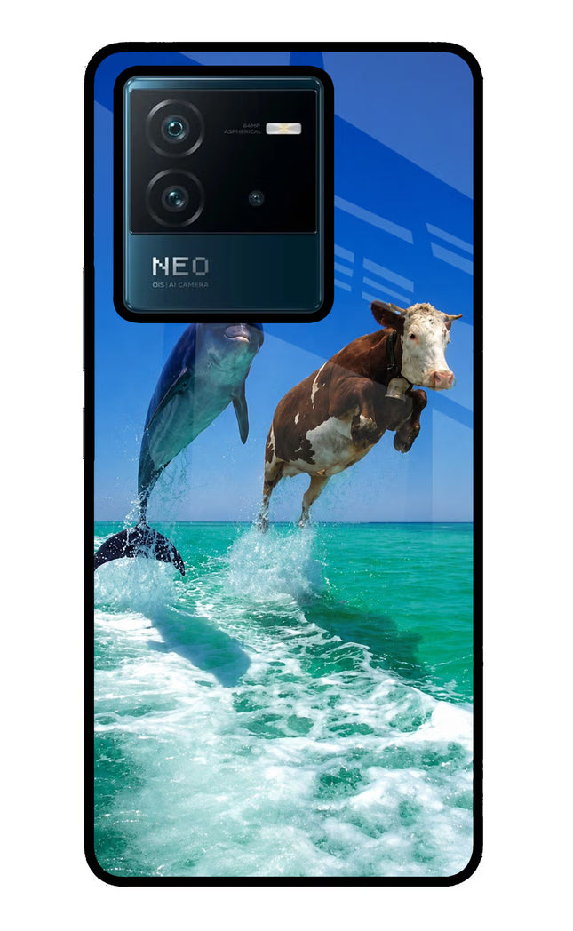 Dolphin vs Cow IQOO Neo 6 5G Glass Case