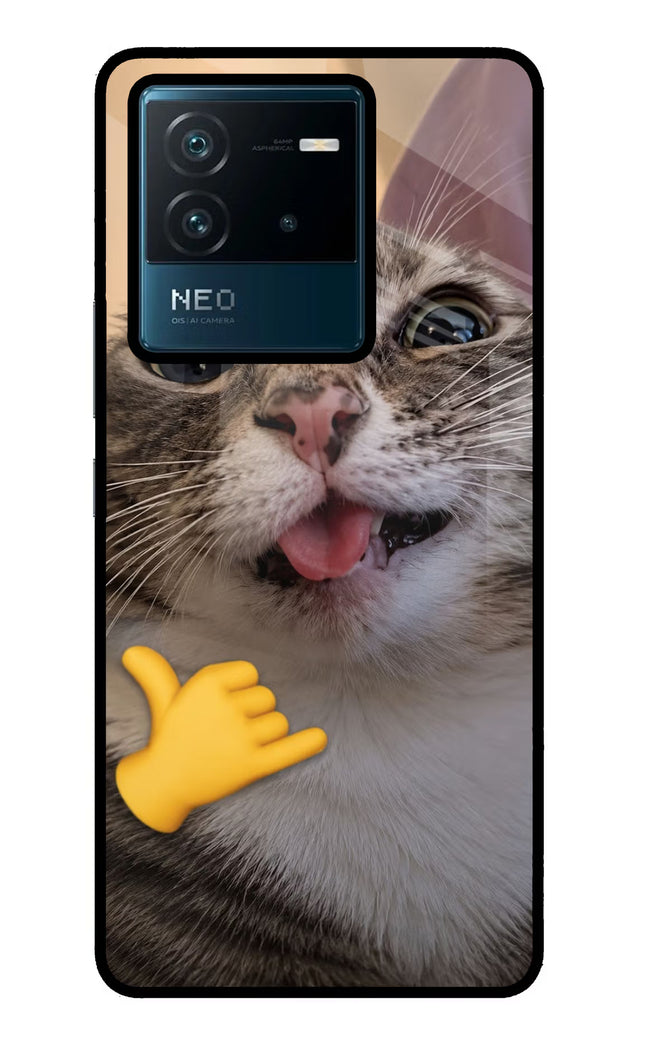 Silly Cat Call IQOO Neo 6 5G Glass Case