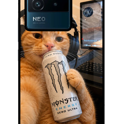 Gamer Cat Energy IQOO Neo 6 5G Glass Case