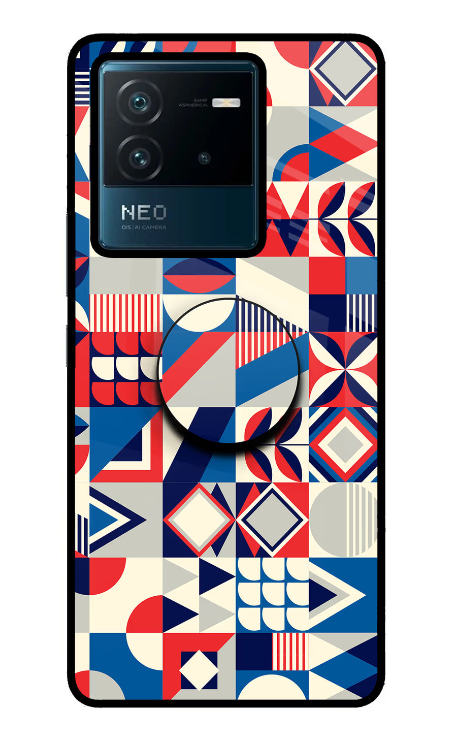 Colorful Pattern IQOO Neo 6 5G Pop Case, Glass case