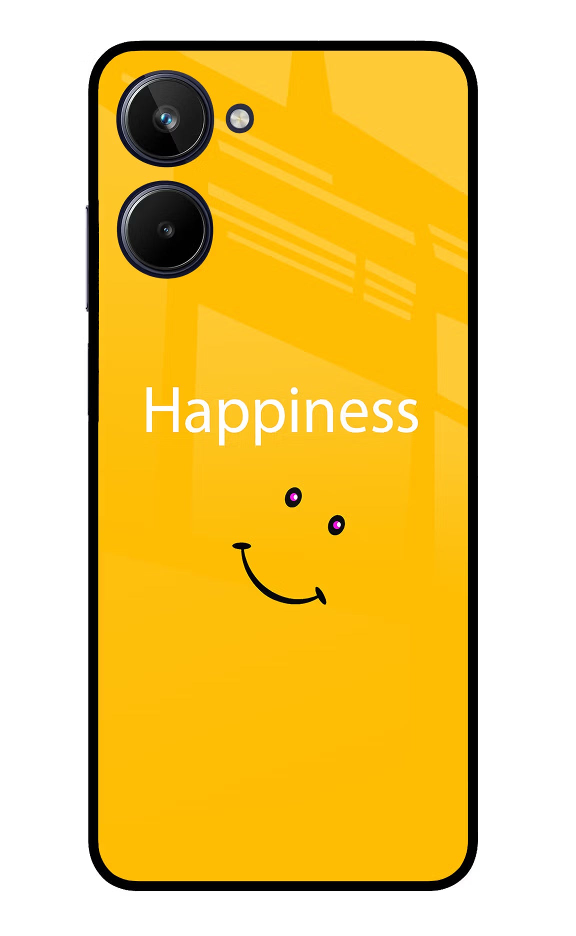 Happiness With Smiley Realme 10 Glass Case Back Cover by Casekaro