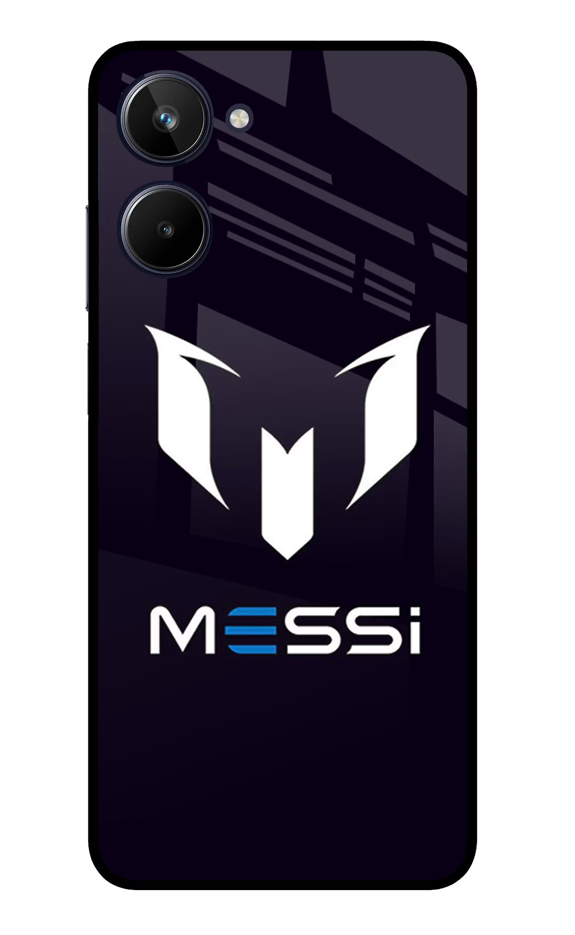 Messi Logo Realme 10 Glass Case Back Cover by Casekaro
