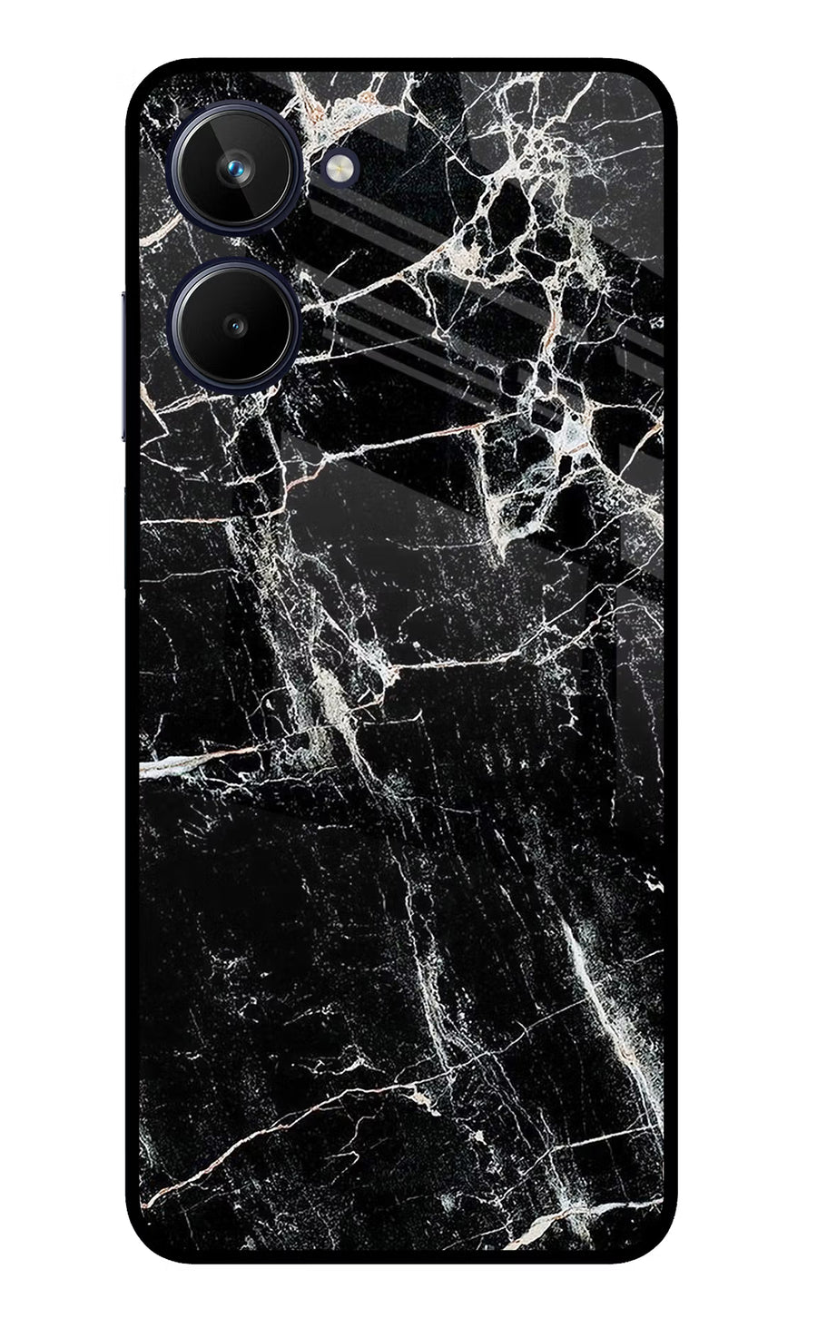 Black Marble Texture Realme 10 Back Cover, Metal case