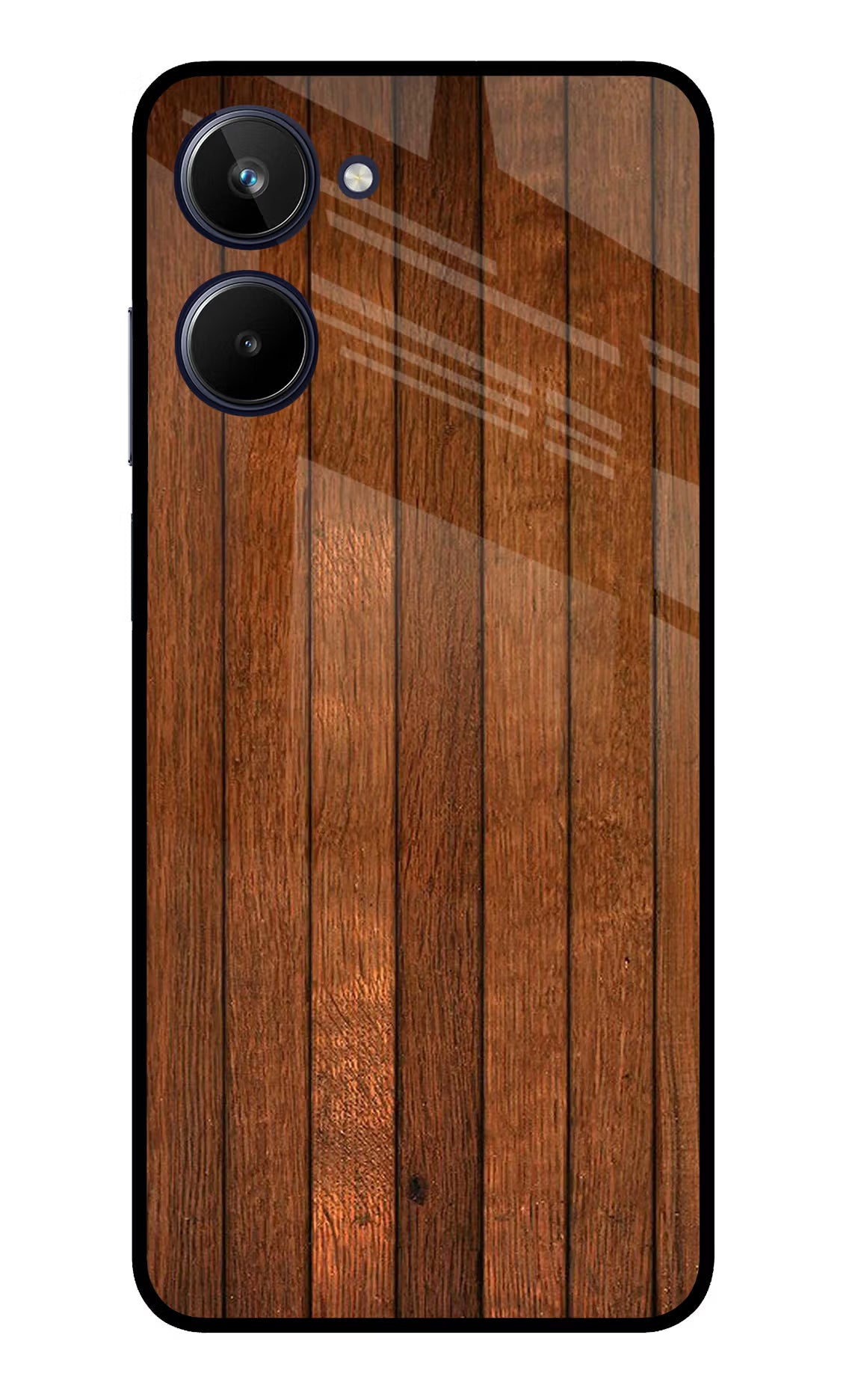 Wooden Artwork Bands Realme 10 Glass Case
