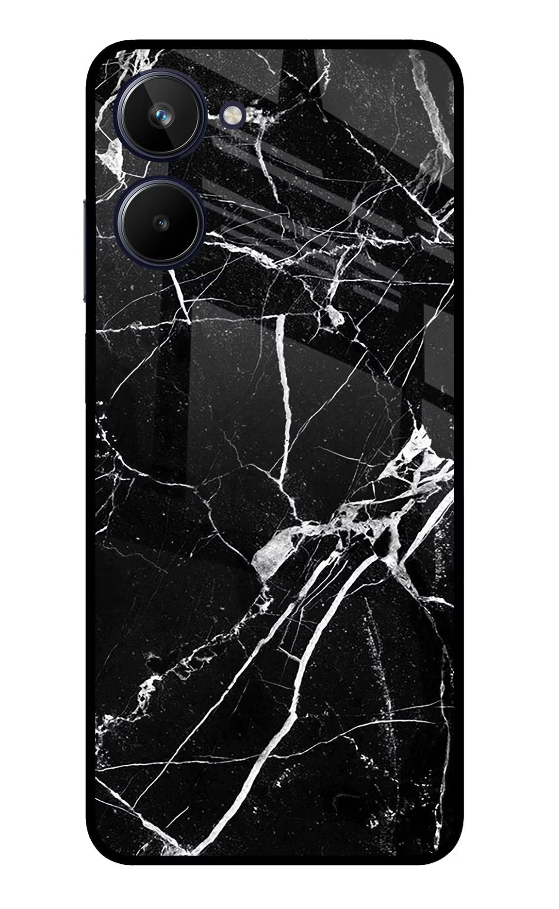 Black Marble Pattern Realme 10 Glass Case