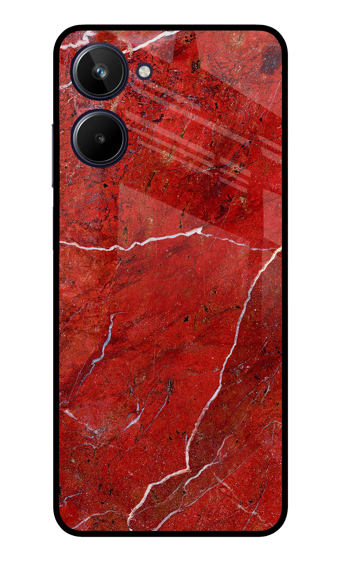 Red Marble Design Realme 10 Glass Case
