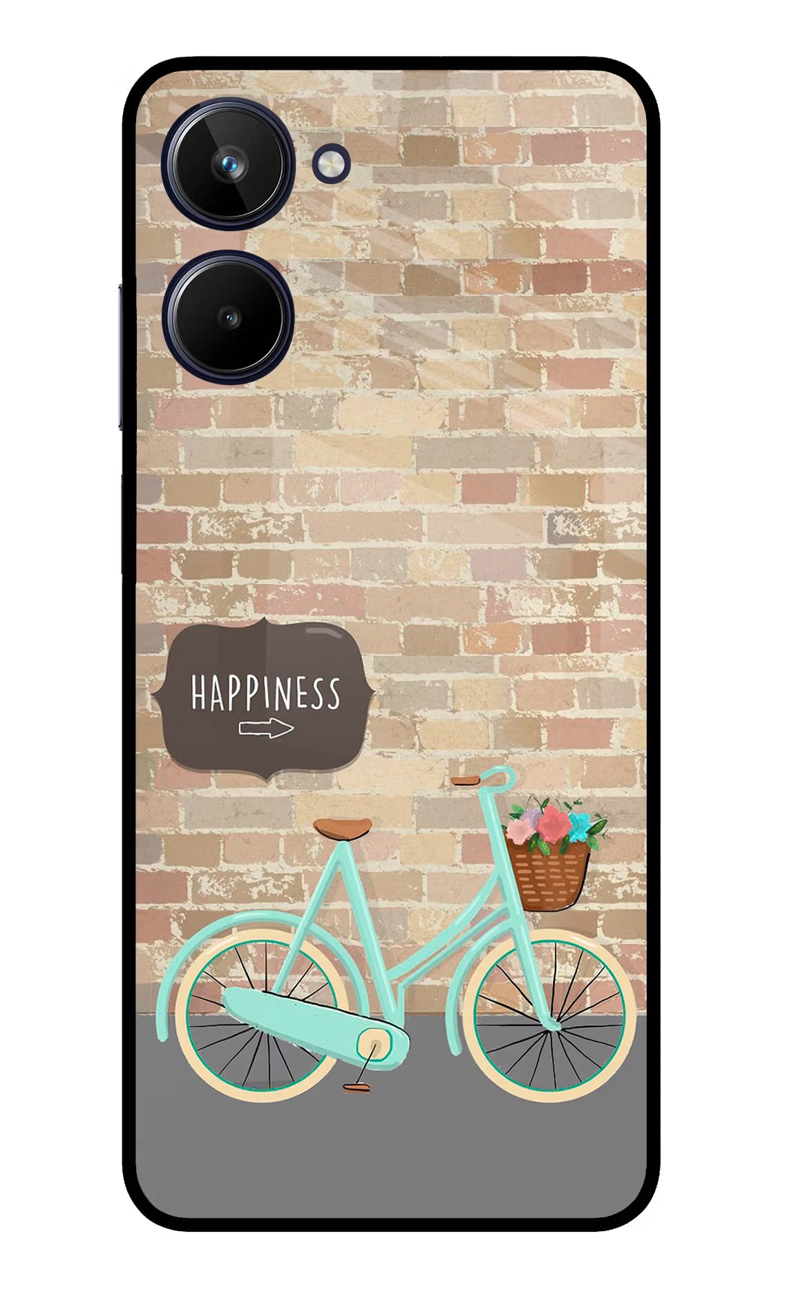 Happiness Artwork Realme 10 Glass Case Back Cover by Casekaro
