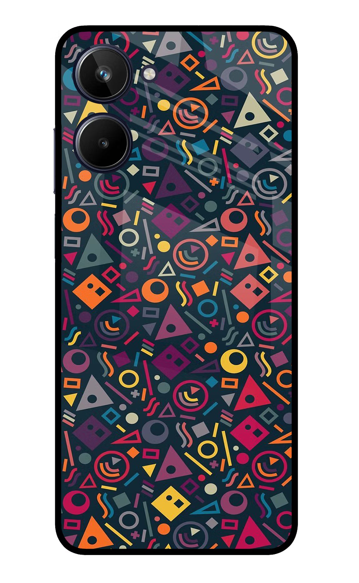 Geometric Abstract Realme 10 Glass Case Back Cover by Casekaro