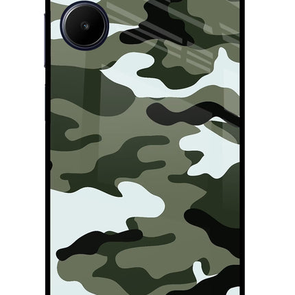 Camouflage Realme 10 Glass Case Back Cover by Casekaro