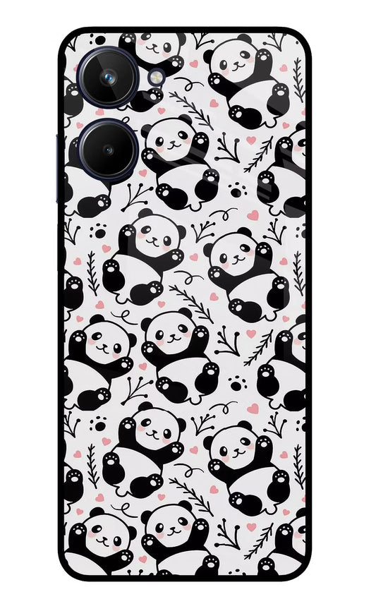 Cute Panda Realme 10 Glass Case