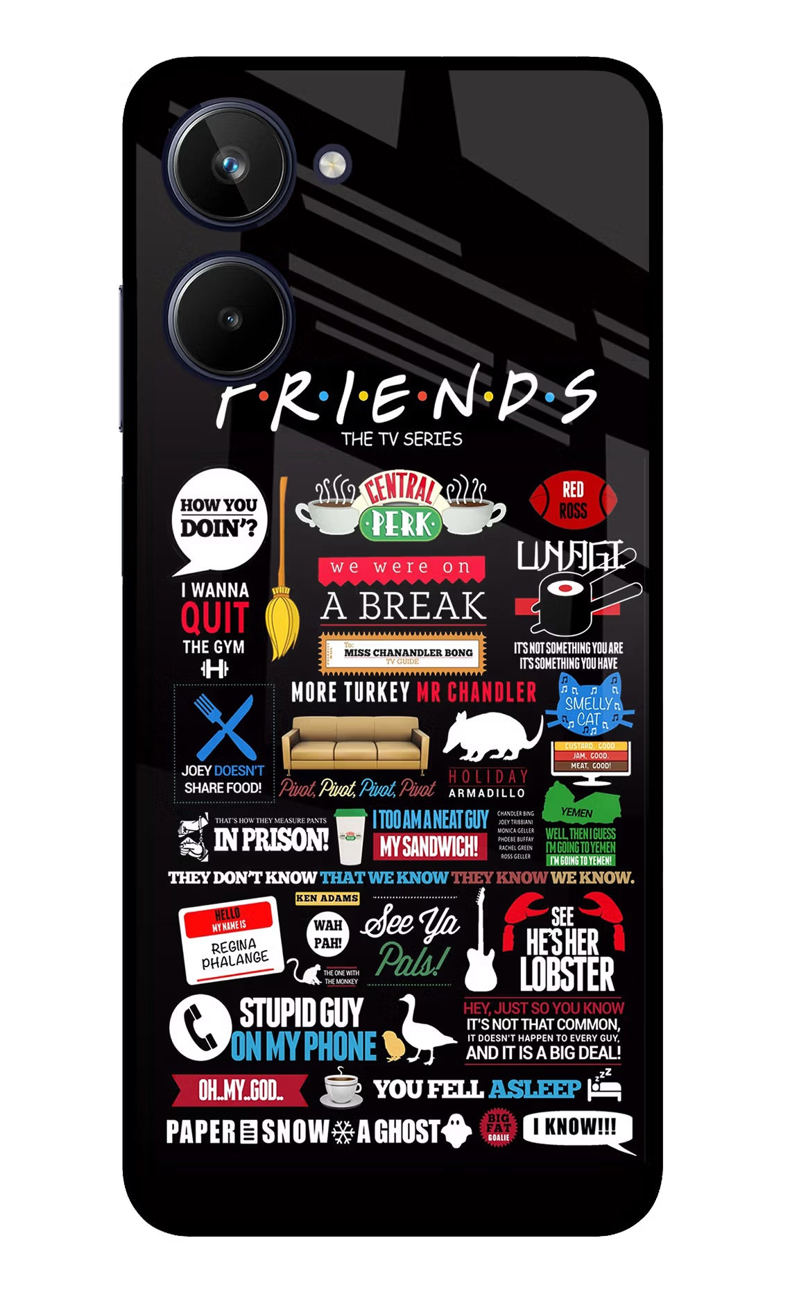 FRIENDS Realme 10 Glass Case Back Cover by Casekaro