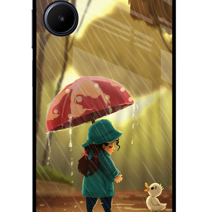 Rainy Day Realme 10 Glass Case Back Cover by Casekaro