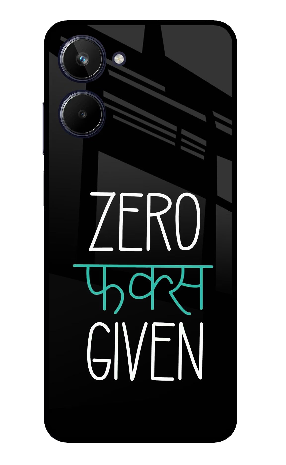 Zero Fucks Given Realme 10 Glass Case Back Cover by Casekaro
