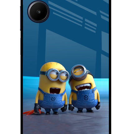 Minion Laughing Realme 10 Glass Case Back Cover by Casekaro