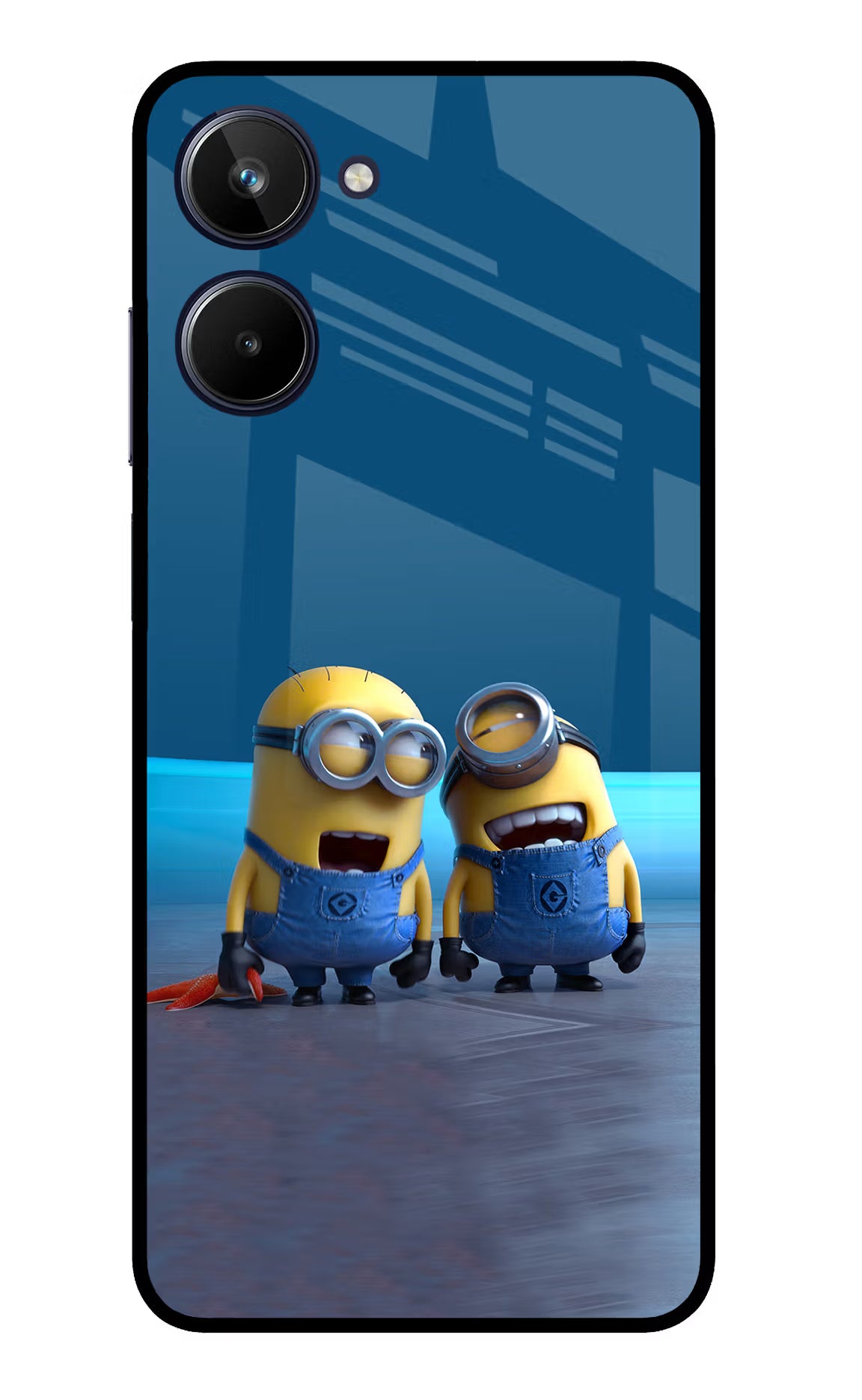 Minion Laughing Realme 10 Glass Case Back Cover by Casekaro