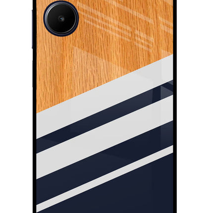 Blue and white wooden Realme 10 Glass Case Back Cover by Casekaro
