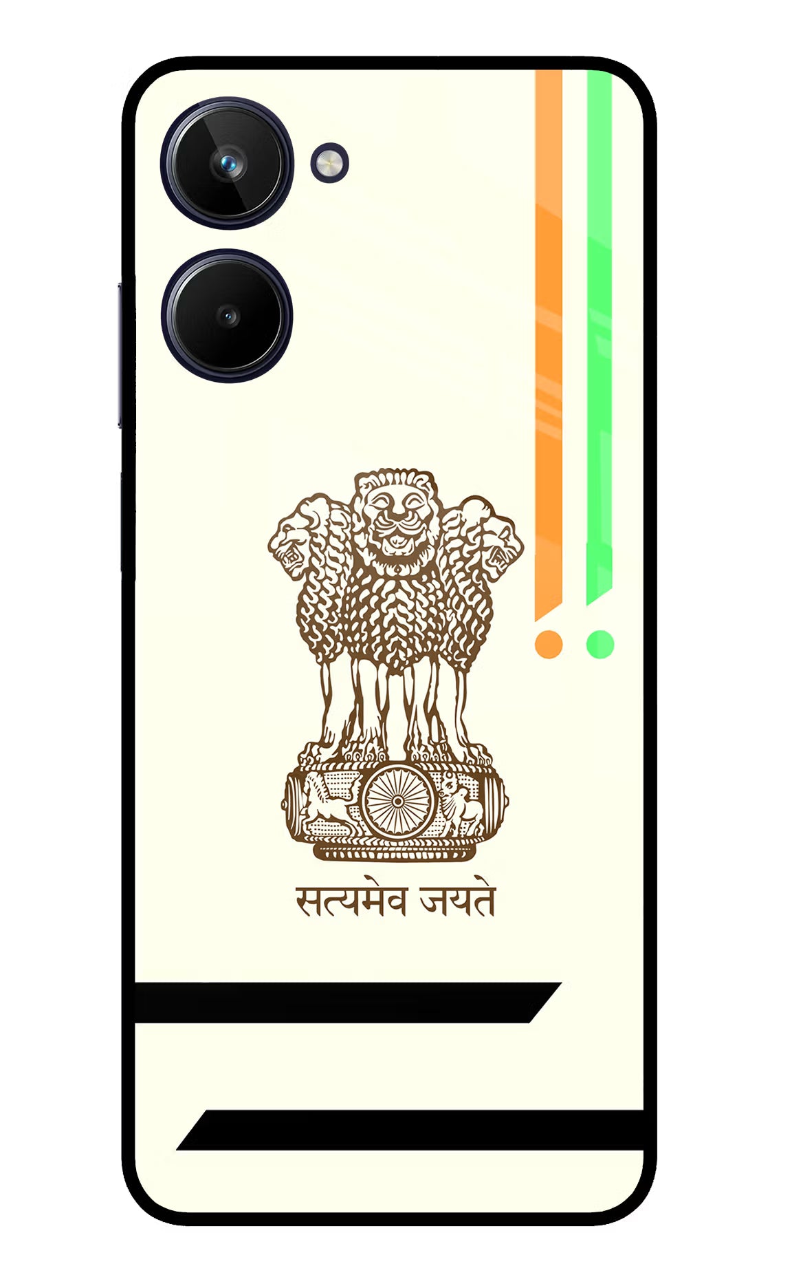 Satyamev Jayate Brown Logo Realme 10 Glass Case