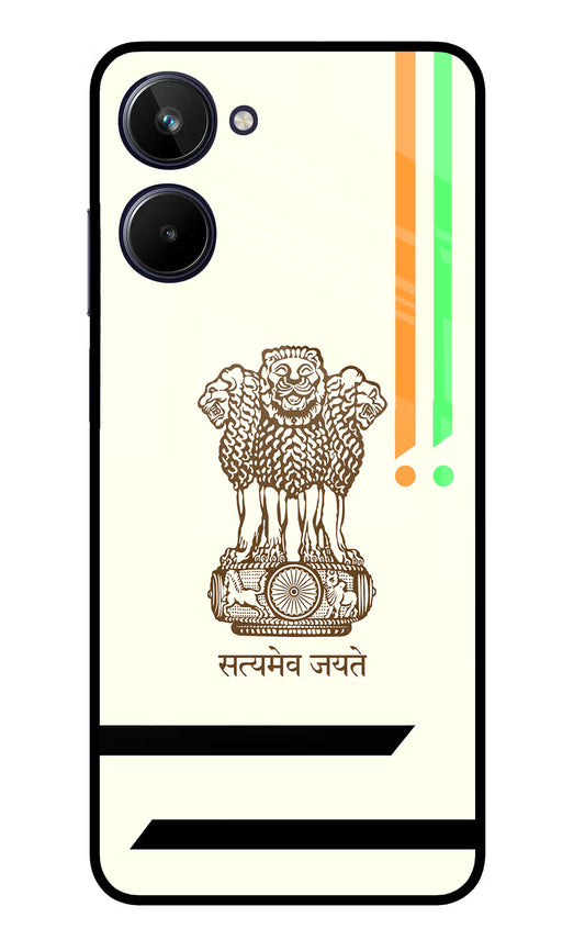 Satyamev Jayate Brown Logo Realme 10 Glass Case