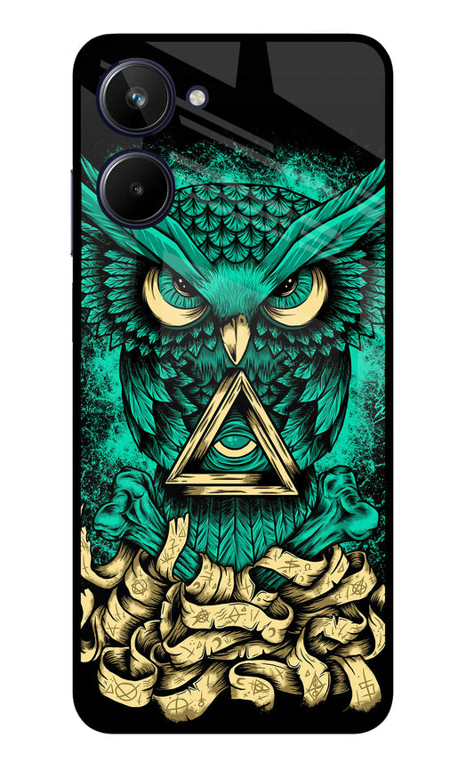 Green Owl Realme 10 Glass Case