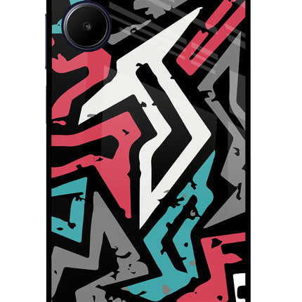 Geometric Graffiti Realme 10 Glass Case Back Cover by Casekaro