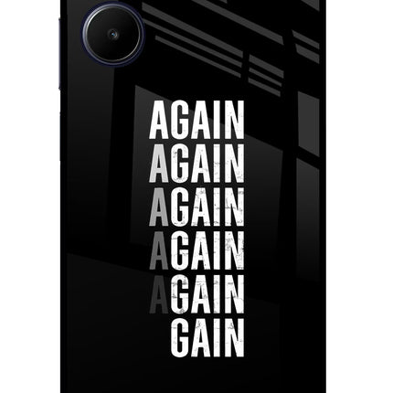Again Again Gain Realme 10 Glass Case Back Cover by Casekaro
