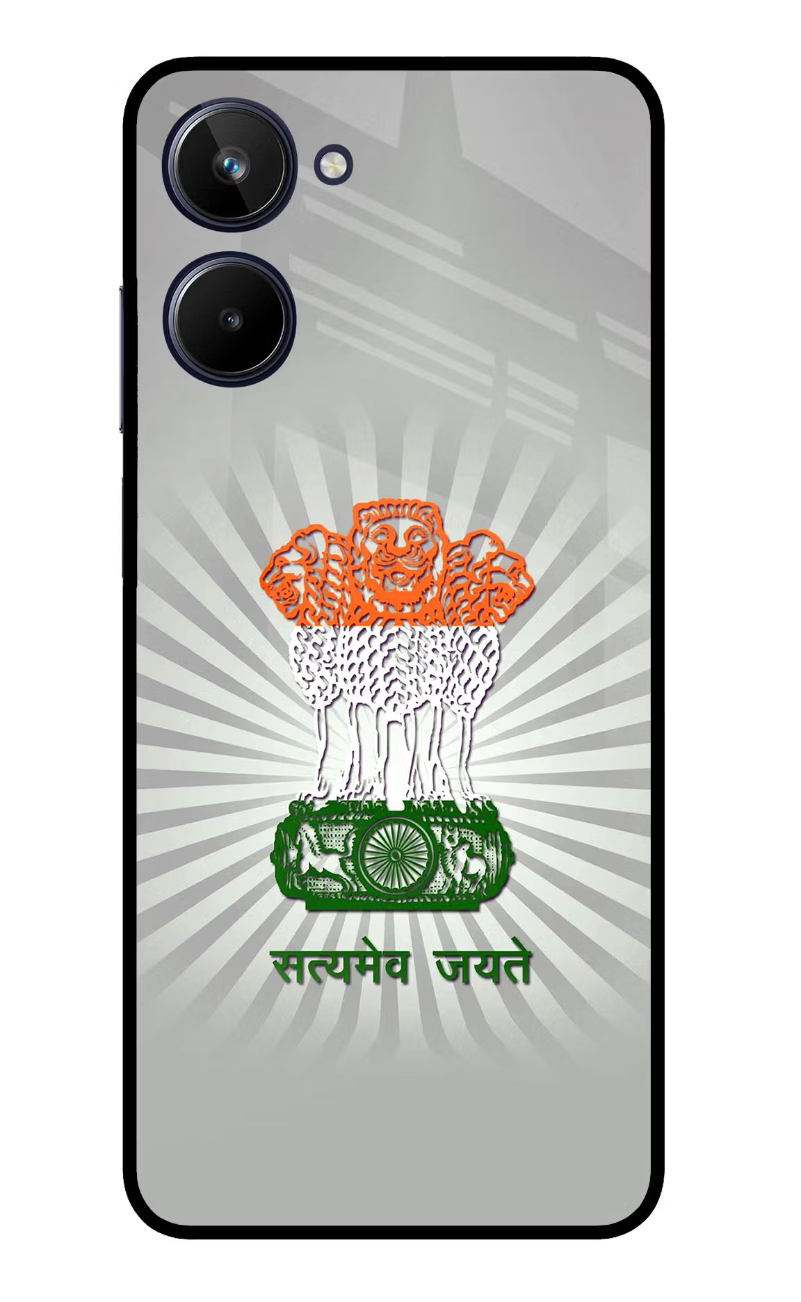 Satyamev Jayate Art Realme 10 Glass Case Back Cover by Casekaro