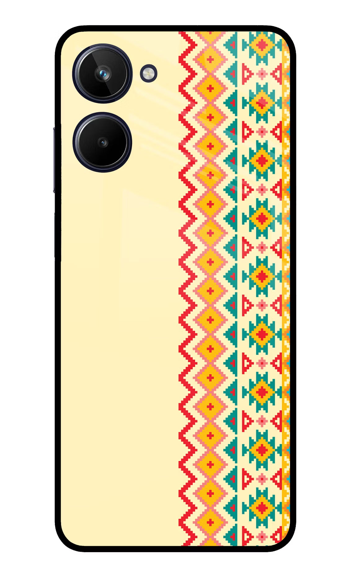 Ethnic Seamless Realme 10 Glass Case Back Cover by Casekaro