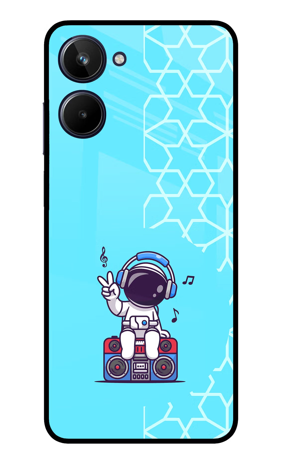 Cute Astronaut Chilling Realme 10 Glass Case